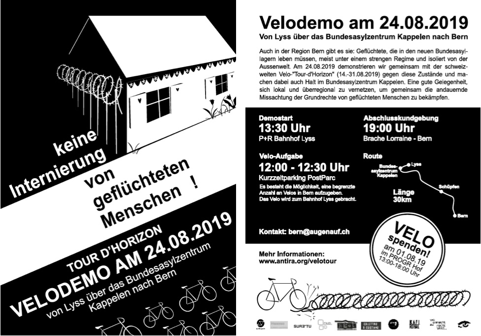 24.08.: VELODEMO IM RAUM BERN IM RAHMEN DER „VELOTOUR D’HORIZON“ (14.-31. August 2019)